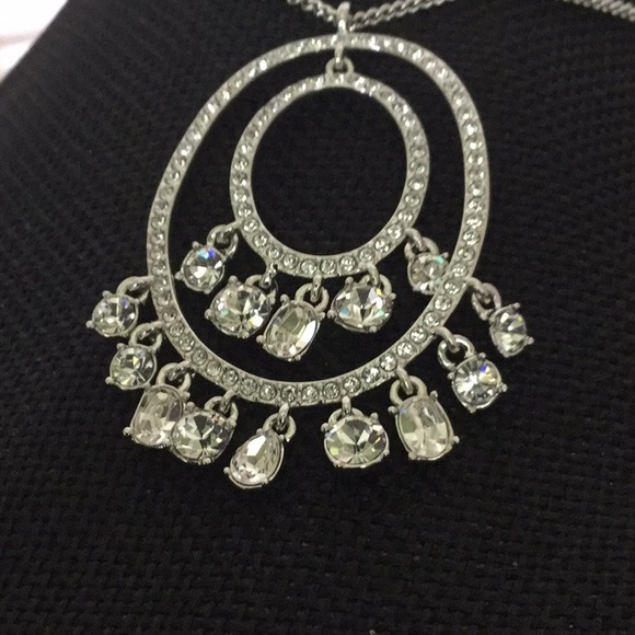Givenchy 16”Necklace W/3”Ext Double CrystalRngPend - Picture 2 of 5